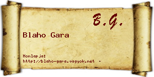 Blaho Gara névjegykártya
